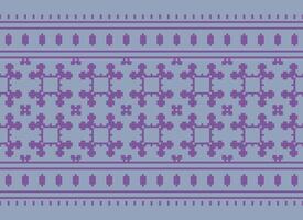 Kreuz Stich Grenze. Stickerei Kreuz Stich. ethnisch Muster. geometrisch ethnisch indisch Muster. einheimisch ethnisch Muster.Textur Textil- Stoff Kleidung Strickwaren drucken. Pixel horizontal nahtlos Vektor. vektor