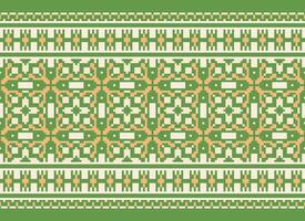 Kreuz Stich Grenze. Stickerei Kreuz Stich. ethnisch Muster. geometrisch ethnisch indisch Muster. einheimisch ethnisch Muster.Textur Textil- Stoff Kleidung Strickwaren drucken. Pixel horizontal nahtlos Vektor. vektor