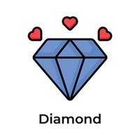 ein schön Diamant Stein mit Herz, modisch Symbol von Diamant vektor