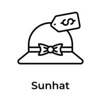 herunterladen diese Prämie Symbol von Sonne Hut, editierbar Vektor