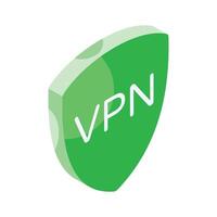 säkra vpn, nätverk skydd isometrisk vektor design