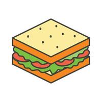 schön und tolle Symbol von Sandwich im modisch Stil vektor