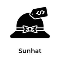 herunterladen diese Prämie Symbol von Sonne Hut, editierbar Vektor