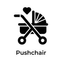 modisch einzigartig Symbol von Baby Kinderwagen, Baby Buggy, Kinderwagen, Baby Träger vektor