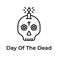 ett öga fångst ikon av dag av de död- i redigerbar stil, isolerat på vit bakgrund vektor