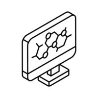 Fang ein Sicht beim diese schön entworfen isometrisch Symbol von molekular Struktur vektor