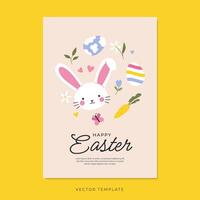 Ostern Poster mit Hase, Karotte und Eier vektor