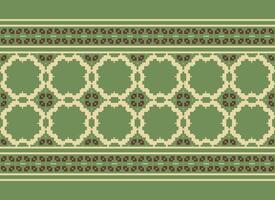 ethnisch geometrisch nahtlos Stoff Muster Kreuz Stich. Ikat Stickerei orientalisch Pixel Muster Sahne Hintergrund. abstrakt, vektor, illustration. Textur, Kreuz Stich, Schal, Dekoration, Motive, Tapete. vektor