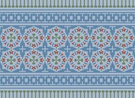 ethnisch geometrisch nahtlos Stoff Muster Kreuz Stich. Ikat Stickerei orientalisch Pixel Muster Sahne Hintergrund. abstrakt, vektor, illustration. Textur, Kreuz Stich, Schal, Dekoration, Motive, Tapete. vektor