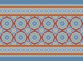 etnisk geometrisk sömlös tyg mönster korsa sy. ikat broderi orientalisk pixel mönster grädde bakgrund. abstrakt, vektor, illustration. textur, kors stygn, halsduk, dekoration, motiv, tapeter. vektor