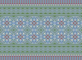 ethnisch geometrisch nahtlos Stoff Muster Kreuz Stich. Ikat Stickerei orientalisch Pixel Muster Sahne Hintergrund. abstrakt, vektor, illustration. Textur, Kreuz Stich, Schal, Dekoration, Motive, Tapete. vektor