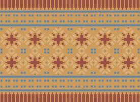 etnisk geometrisk sömlös tyg mönster korsa sy. ikat broderi orientalisk pixel mönster grädde bakgrund. abstrakt, vektor, illustration. textur, kors stygn, halsduk, dekoration, motiv, tapeter. vektor