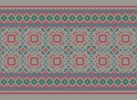 etnisk geometrisk sömlös tyg mönster korsa sy. ikat broderi orientalisk pixel mönster grädde bakgrund. abstrakt, vektor, illustration. textur, kors stygn, halsduk, dekoration, motiv, tapeter. vektor