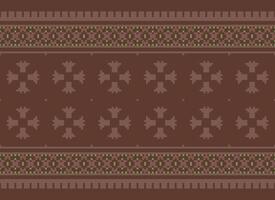 etnisk geometrisk sömlös tyg mönster korsa sy. ikat broderi orientalisk pixel mönster grädde bakgrund. abstrakt, vektor, illustration. textur, kors stygn, halsduk, dekoration, motiv, tapeter. vektor