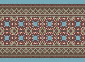 etnisk geometrisk sömlös tyg mönster korsa sy. ikat broderi orientalisk pixel mönster grädde bakgrund. abstrakt, vektor, illustration. textur, kors stygn, halsduk, dekoration, motiv, tapeter. vektor