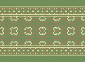 ethnisch geometrisch nahtlos Stoff Muster Kreuz Stich. Ikat Stickerei orientalisch Pixel Muster Sahne Hintergrund. abstrakt, vektor, illustration. Textur, Kreuz Stich, Schal, Dekoration, Motive, Tapete. vektor