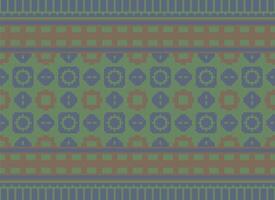 ethnisch geometrisch nahtlos Stoff Muster Kreuz Stich. Ikat Stickerei orientalisch Pixel Muster Sahne Hintergrund. abstrakt, vektor, illustration. Textur, Kreuz Stich, Schal, Dekoration, Motive, Tapete. vektor