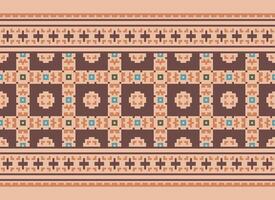 etnisk geometrisk sömlös tyg mönster korsa sy. ikat broderi orientalisk pixel mönster grädde bakgrund. abstrakt, vektor, illustration. textur, kors stygn, halsduk, dekoration, motiv, tapeter. vektor