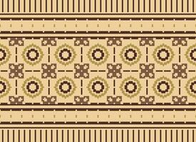 etnisk geometrisk sömlös tyg mönster korsa sy. ikat broderi orientalisk pixel mönster grädde bakgrund. abstrakt, vektor, illustration. textur, kors stygn, halsduk, dekoration, motiv, tapeter. vektor