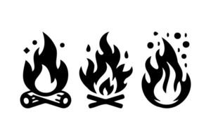 Feuer Bild, Flamme Symbol. schwarz Symbol isoliert auf Weiß Hintergrund. vektor