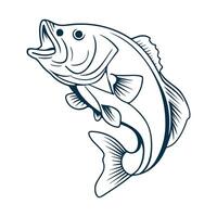 Bass Fisch Vektor Illustration skizzieren von Forellenhals Barsch Fisch