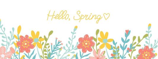 Hallo Frühling Banner. Frühling Zeit Hintergrund. vektor