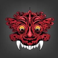 indonesiska traditionell mask, monster mask illustration vektor