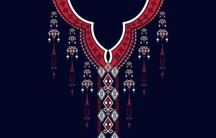 geometrisch orientalisch Muster ethnisch traditionell Blume Halskette Stickerei Designs zum Frauen Mode Hintergründe, Tapeten, Kleider und wickelt. vektor