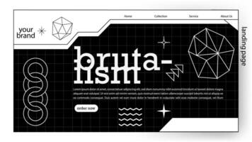 bakgrund abstrakt linje mörk landning sida design stil brutalism. vektor illustration. design en kreativ grafisk baner för en webb Ansökan.
