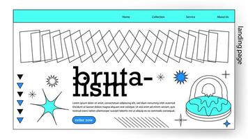 Hintergrund abstrakt Landung Seite Design Stil Brutalismus. Vektor Illustration. Design ein kreativ Grafik Banner zum ein Netz Anwendung.