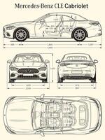 2020 mercedes-benz cle cabriolet bil plan vektor