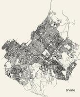 Vektor Stadt Straße Karte von irvine Kalifornien USA