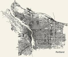 Vektor Stadt Straße Karte von Portland Oregon USA