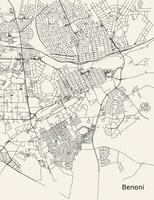 stad väg Karta av benoni, söder afrika vektor