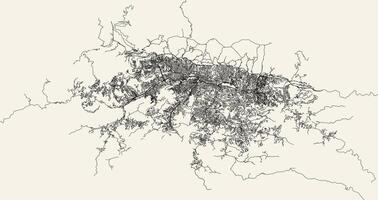vektor stad väg Karta av caracas, venezuela