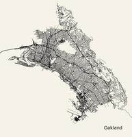 Vektor Stadt Straße Karte von Oakland Kalifornien USA