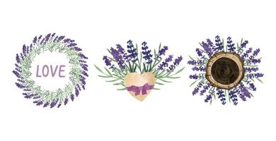 Provence Lavendel Blume und Blätter Grenze. Hand gezeichnet Sommer- Kraut Aquarell vektor