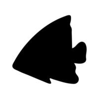 Vektor Single klein Fisch Silhouette. Hand gezeichnet Gekritzel Abbildungen