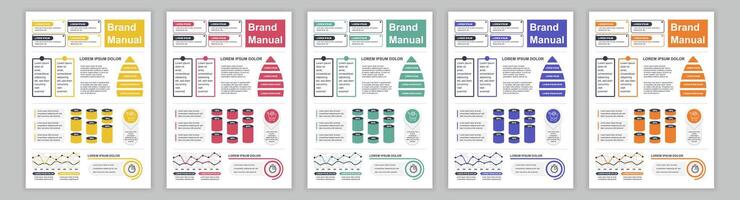 dån a3 företag varumärke manuell mallar uppsättning. företag identitet broschyr sida med infographic finansiell data. marknadsföring forskning, och kommersiell erbjudande. vektor layout design för affisch, omslag, broschyr