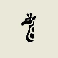 giraff minimalistisk logotyp vektor illustratör
