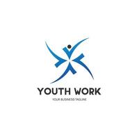 Jugend Arbeit Logo Design Vorlage vektor