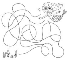 Matze Spiel zum Kinder mit Meerjungfrau vektor