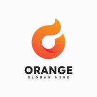 Orange Logo Design Symbol. Vektor Illustration