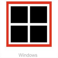fönster och verklig egendom ikon begrepp vektor
