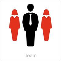 team och ledare ikon begrepp vektor