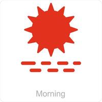 morgon- och natur ikon begrepp vektor