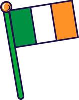 Irland Land Miniatur Fahnenstange Flagge vektor