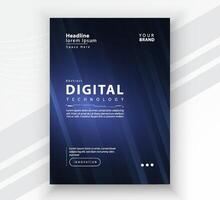 Poster Broschüre Startseite Banner Präsentation Layout Vorlage, Technologie Digital futuristisch Internet Netzwerk Verbindung Blau Hintergrund, abstrakt Cyber Zukunft Technik Kommunikation, ai groß Daten Wissenschaft Post vektor