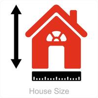 Haus Größe und Konstruktion Symbol Konzept vektor