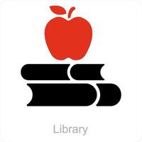 bibliotek och böcker ikon begrepp vektor
